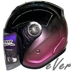 CBR S-90 RX-7 雙色黑淺紫漸層R帽雙D安全帽《遠古騎士》, 1個, 2XL(63cm)