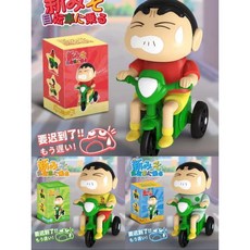 蠟筆小新發條盲盒動感新生活爬行玩具手辦兒童七夕生日禮物, 彩盒（單車小新）紅黃綠3入, 1個