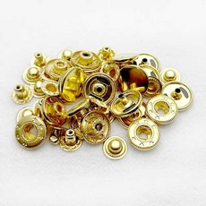 똑딱이 액세서리 압력 똑단추 공예 펀치 바느질 재킷, 1개, 12.5mm633/공구O골드(구리)10세트