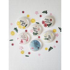 아크릴투명뱃지 속지와페이퍼플라워포함7.5cm대사이즈DIY반제품키트 미담캘리, 3.옐로우