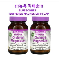 블루보넷 버퍼드 킬레이트 마그네슘 60정 베지캡슐 Blubonnet Chelated Magnesium 사은품 증정, 2개