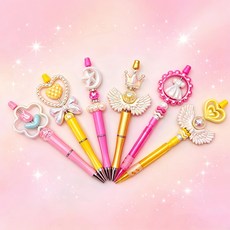 볼꾸 4+2세트 볼펜 꾸미기 재료 파츠 키트 DIY 동대문, 1세트, 핑크+옐로우
