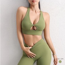 LUCISSI 工字美背運動內衣 胸前扭結露胸設計 防震聚攏排汗透氣