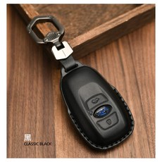 SUBARU 速霸陸 森林人 FORESTER OUTBACK LEGACY XV 鑰匙皮套 頂級真皮 手工縫線 多色可選, 1個, 黑色