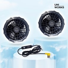 선풍기조끼 부품 선풍기+케이블 세트, 10.4cm 선풍기 + 전원케이블