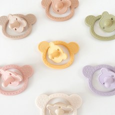 돗투돗 돗꼼 실리콘 노리개 쪽쪽이 1단계 유아 공갈 젖꼭지, 일반, 핑크, 1개