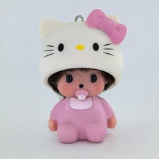 몬치치 키티 모자 아기 인형 키링 가방 에어팟 자동차 키홀더, 1개, 앉아있는키링