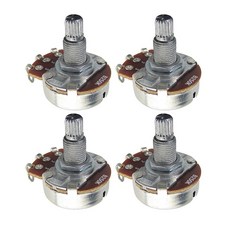 FLEOR 4PCS 기타 전위차계 볼륨 18 스플라인 포트 A250K B250K A500K B500K 짧은 샤프트 기타 부품, Long Shaft B250K