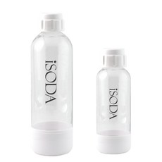 iSODA 氣泡水機專用水瓶 (1公升/0.5公升) - 兩入組, 白色組