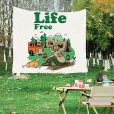 패브릭 포스터 캠핑 감성포스터 인테리어 장식, 자유캠핑