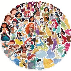 다양한 공주들 조각스티커 50장 100장, 2 공주들(50장)