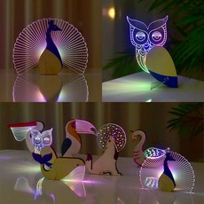 모여봐요 동물의 숲 힐링감성 원목 아크릴 LED 무드등 7종, 03 백조