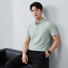 男士冰絲polo衫 夏季短袖透氣涼感面料 乾爽舒適 冰絲polo衫 polo衫男大尺碼 男士冰絲polo衫夏季短袖運動透氣涼感面料輕量化設計大尺碼夏季上衣百搭上衣通勤上衣夏