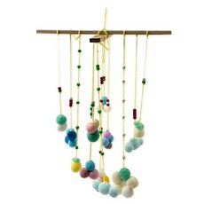 [몽파] 원목 우드 폼폼이 모빌 만들기 - 1인세트, 1개