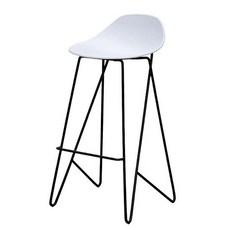 원형바 테이블 카페 세트, 프레임 구조, 조립 필요, 긴 화이트 의자 블랙 다리