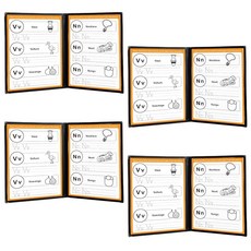 FLKQC 21.6 x 27.9cm(8.5 x 11인치) 메뉴 커버 4개 6페이지 12 뷰 투명 레스토랑 메뉴 커버 레터 사이즈 용지 메뉴 홀더 아침 메뉴에 적합, FLKQC 21.6 x 27.9cm(8.5 x 11인치