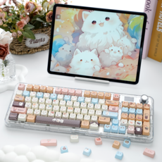 라나야 고양이 얼굴 모양 PBT 커스텀 키보드 키캡, MOA, 바다소금