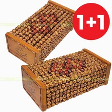 1+1 목각구슬 지압 베개 29x16 (목침 나무베개 구슬베개 건강베개 효도선물 찜질방), 직사각 2개
