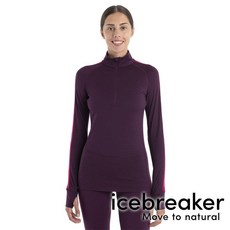 icebreaker ZoneKnit 女網眼羊毛半開襟長袖上衣 BF200 深紫/桃紅 0A56HC