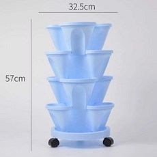 수직 화분 다층 화단 상추 키우기 식재 야채 재배, 1개, 블루 3잎 4단