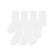 스탠다드 키즈 STANDARD KIDS 라이트웨이트 미들 삭스 7팩 [화이트] MEBSC0Z41-WH 685694