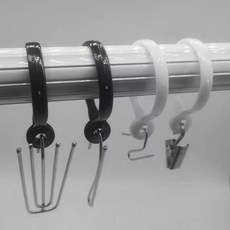 隔日到貨 圓環 開口圓環 窗簾環 活口環圈掛環配件輔料 塑膠羅馬杆圈環 加厚靜音開口環圓吊環 窗簾配件 可開口設計, 黑色 1個 圓環可開口, 1個