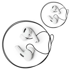 Podstring 이어 팁이 있는 무선 인이어 이어버드용 분실 방지 스트랩 에어팟 프로 랜야드 - 블랙 (에어팟 프로 1 2 3 소니 비트 삼성 보스와 호환), Podstring 무선 인이어 이어버드용 분실 방지 스, Black 2pack