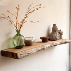 實木壁掛置物架 層板 一字板 北歐風 客廳懸空隔板, 不規則寬15cm厚3cm