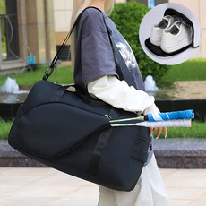 저스픽 테니스 가방 라켓백 스쿼시 배드민턴 탁구 신발수납, 1개, 블랙