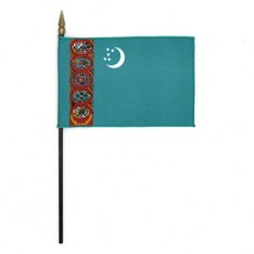 인사동공예 미니 탁상기 깃발 세계 국기 만국기 10x15cm, 1개, 투르크메니스탄
