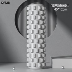 DFMEI 泡沫軸瑜伽柱 實心肌肉放鬆瑜伽按摩棒 45cm空心狼牙棒 健身滾軸, 1個, 【空心若竹灰】45*12狼牙款