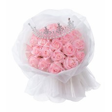 香皂玫瑰花束，永恆的愛, (約35×25cm) 香皂花束 21朵玫瑰(公主粉), 1件
