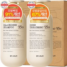 바이아우어 맥주효모샴푸 1.017L + 트리트먼트 1L, 1세트