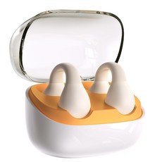 DROB AI同聲傳譯耳機，零感舒適耳掛，定向聚音防漏音，AI實時翻譯，智能會議助手，空間環繞音效, 橙色, K20橙