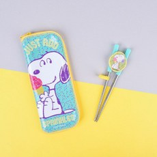 里和 lillfant 韓國製304不鏽鋼兒童學習筷餐具組 安全無毒 輕巧便攜, 1個, 史努比2件組, 黃色, 筷子