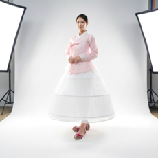 [신비로운 전통] 한복속치마 드레스속치마 캉캉속치마 3단 와이어 패티코트