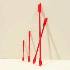 다용도 절약 스푼 미니 스파츌라 롱 주걱 헤라 주방 화장품, 레드-대, 1개