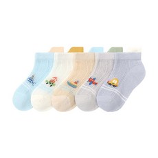 雪倫小舖 童襪5雙裝 寶寶襪子 兒童襪 立體花邊嬰兒襪子 春夏卡通襪子 地板襪 短筒襪 棉襪