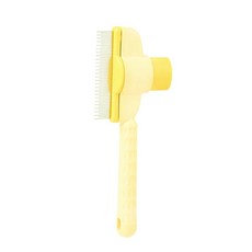 iCat 寵喵樂 輕巧除毛排梳 / 芭蕉按摩浮毛梳 貓狗通用 寵物梳 理毛梳 按摩梳, 1個, 輕巧除毛排梳 黃色