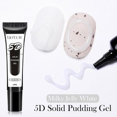 DS Y6 LYCUTE 솔리드 10ML 텍스처 장식 페인팅 라이너 스타일 아트 반투명 5D 네일 푸딩, 5D JELLY WHITE