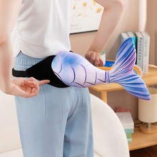 동물 꼬리 봉제 인형 호랑이 사자 여우 코스튬 소품, 1개, 인어 꼬리 블루 모두 공용 코드입니다., 1cm