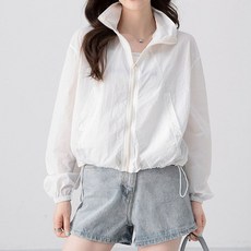 경량 세미크롭 바람막이 점퍼 화이트 그레이 얇은바람막이 경량바람막이 초경량바람막 여성 자켓