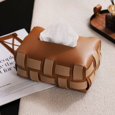 MOONLIGHT MORIA 編織紙巾盒, 格紋棕（單個裝/無優惠）,普通款-實惠