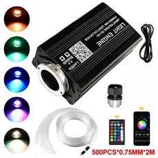 자동차 별빛 조명 자동차 가정용 광섬유 조명 분위기 램프 음악 제어 천장 RGB 12W 1/2 인터페이스 8색 LED