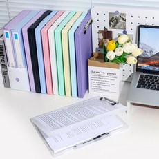 1pc A4 쓰기 보드 파일 상자 2-in-1 문서 및 사진 다기능 보관 사무실용 휴대용 조직 도구, 07 transparent, 1개
