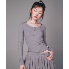 [유희] YOUHEE STUD DETAILED HOODIE LONG SLEEVE GREY