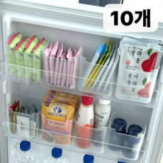 데이모노 냉장고 도어포켓 공간 활용 정리함, 10개, 반투명