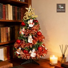 SHING KUU 2尺60cm小美好套裝聖誕樹 幸運雪人紅系彩繪木片飾品組