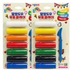 종이나라 말랑도우 칼라 유토클레이, 7색, 2개