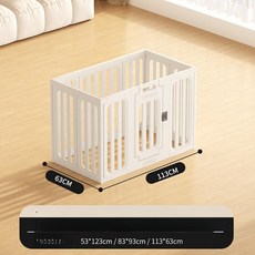 강아지 릴 가림막 확장형 펜스 투명 대형, 1개, 두꺼운형 높은형 75 8개 113x63cm